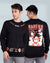 Black sweatshirt with graphic designs of the fearless Naruto, the adventurous Luffy, and the powerful Goku. Perfect for anime enthusiasts