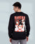 Black anime sweatshirt with graphic designs of the fearless Naruto, the adventurous Luffy, and the powerful Goku. Perfect for anime enthusiasts