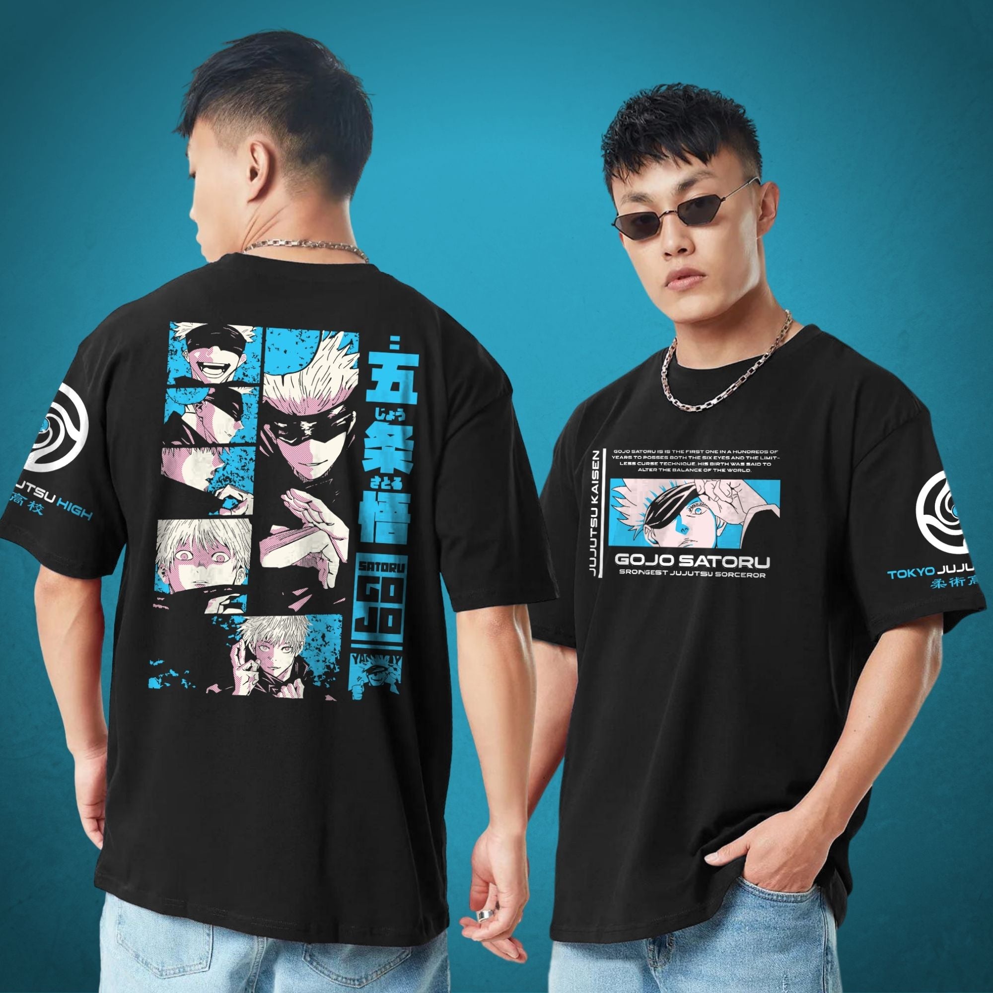 Thalasi Black Anime Oversized Tshirt for Men  Boys  Cool Anime back  printed t shirt